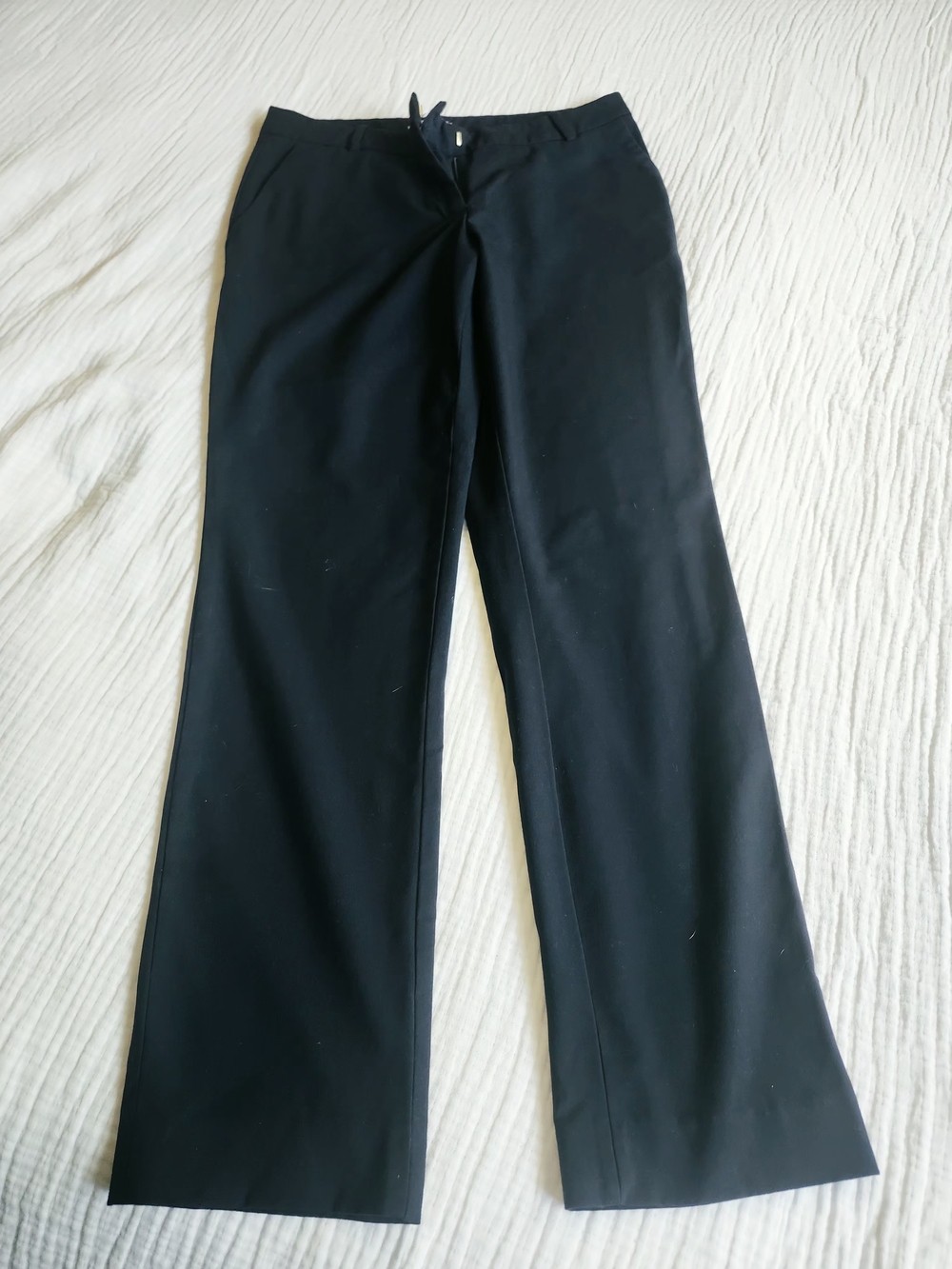 H&M Navy Blue Straight Leg Trousers